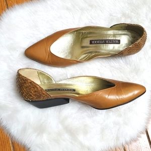 Walter Steiger Size 7.5 Tan,Snakeskin, Leather,Pointed Toe, Low Block He…